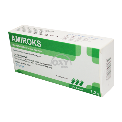 product-Amirox 1,2 g in'ektsiya uchun eritma tayyorlash uchun kukun