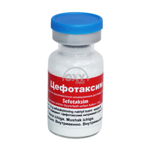 product-Sefotaksim 1g №1 in'ektsiya uchun eritma tayyorlash uchun kukun