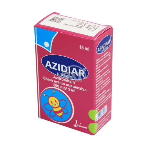product-Og'iz orqali yuborish uchun Azidiar 200 mg/5 ml 15 ml suspenziya