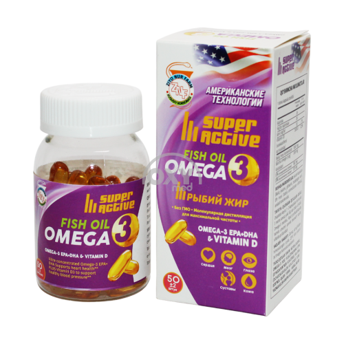 product-Super Active Omega-3 (baliq yog'i) 1000mg № 50 qopqoq.