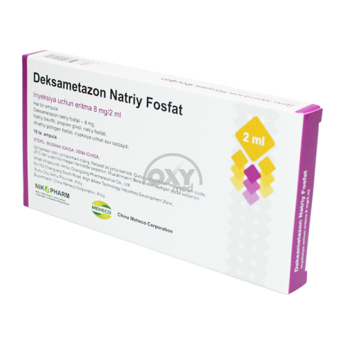 product-Deksametazon natriy fosfat 8 mg/ml 2 ml № 10 eritmasi d/in