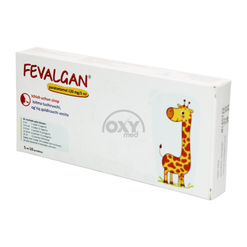 product-Og'iz orqali yuborish uchun Fevalgan 120mg/5ml № 10 siropi