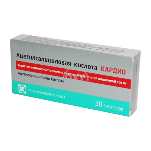 product-Asetilsalitsil kislotasi Kardio 100 mg No 30 tabletkalari
