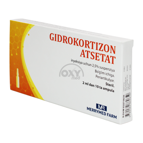 product-Gidrokortizon ac. 2,5% eritma 2ml № 10 in'ektsiya uchun suspenziya
