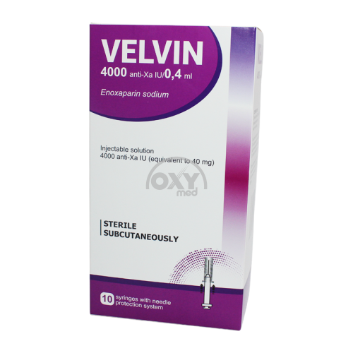 product-Velvin (Enoksaparin) 4000 anti-Xa IU/0,4ml №10 eritmasi