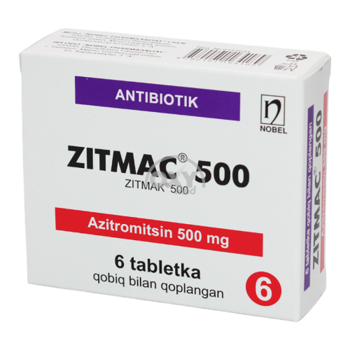 product-Zitmac 500 mg (Azitromitsin) № 6 tabletkalari