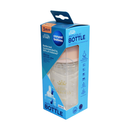 product-Бутылочка антиколиковая "Canpol"Little Prin розовая 240 мл