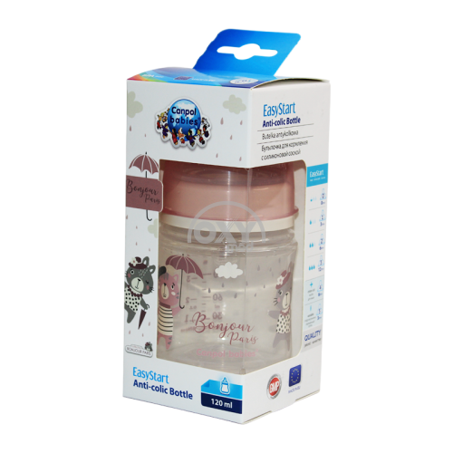 product-Бутылочка антиколиковая "Canpol" Bonjour розовая 120 мл