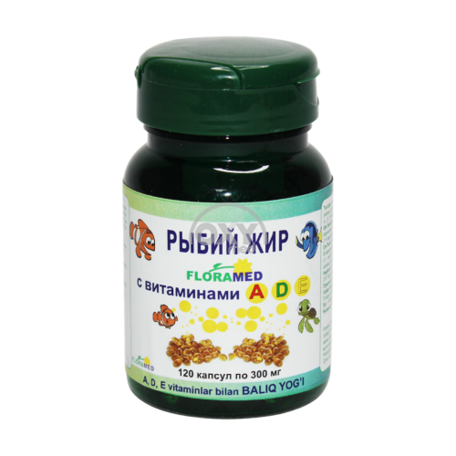 product-Baliq yog'i 0,3 g vitamin A.D.E No 120 qopqoq bilan.