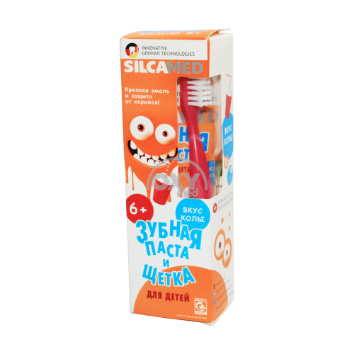 product-Набор детский Silcamed зубная паста (кола) 65 г +щетка