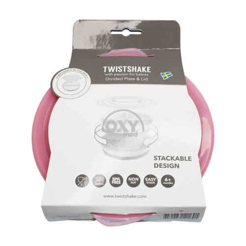 product-Тарелка с разделителем Twistshake розовая 6+ месяцев