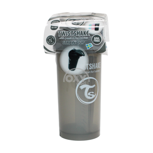 product-Поильник-непроливайка с трубочкой Twistshake серый 6+ месяцев 360 мл