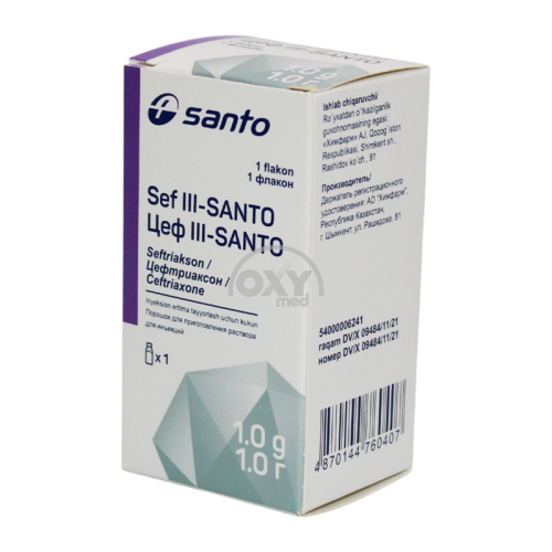 product-Цеф III-SANTO(Цефтриаксон) 1 г №1 порошок для приг. раствора для инъекций