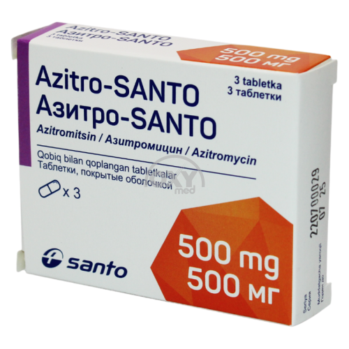 product-Азитро-Santo 500 мг №3 таблетки