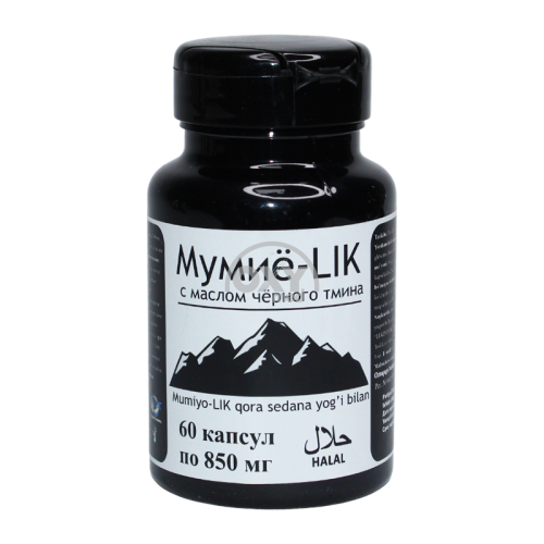 product-Mumiyo-LIK qora zira bilan 850 mg No 60 qopqoq.