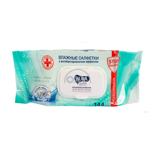 product-Салфетки влажные антибактериальные AURA Family №144