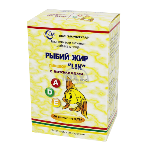 product-Baliq yog'i 780 mg kapsulalar A, D, E vitaminlari bilan No 60