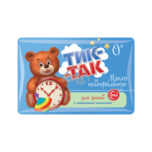 product-Мыло для детей "Тик Так" нейтральное 0+ с оливковым молочком 90 г
