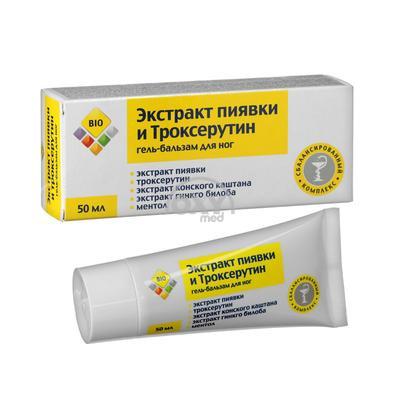 product-Гель-бальзам BIO для ног экстракт пиявки и троксерутин 50 мл