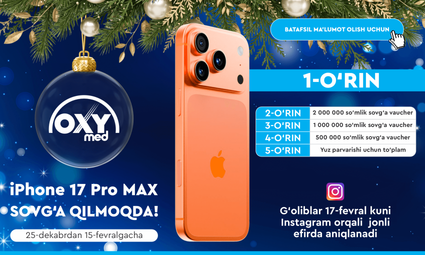 OXYmed iPhone 17 Pro MAX-ni o'ynaydi!